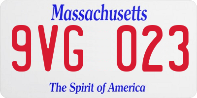 MA license plate 9VG023
