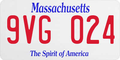 MA license plate 9VG024