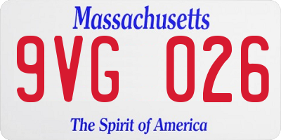 MA license plate 9VG026