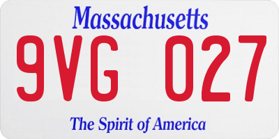 MA license plate 9VG027
