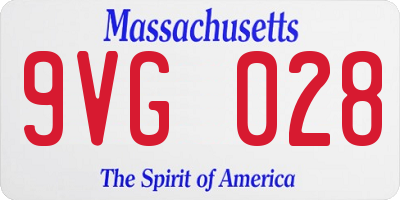 MA license plate 9VG028