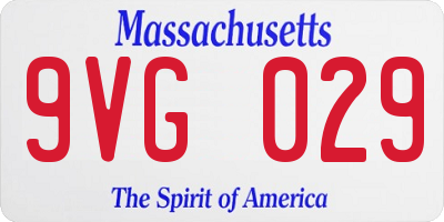 MA license plate 9VG029