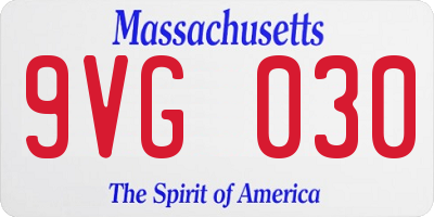 MA license plate 9VG030