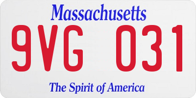 MA license plate 9VG031