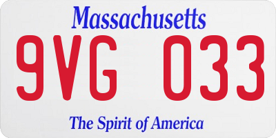 MA license plate 9VG033