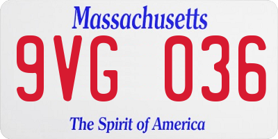 MA license plate 9VG036