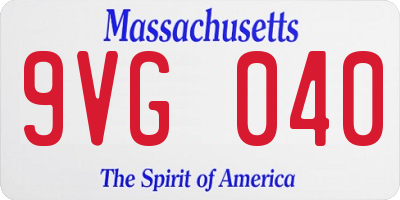 MA license plate 9VG040