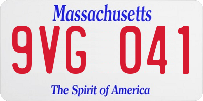 MA license plate 9VG041