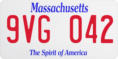 MA license plate 9VG042