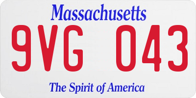 MA license plate 9VG043