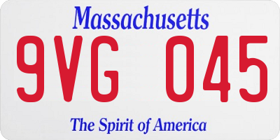 MA license plate 9VG045