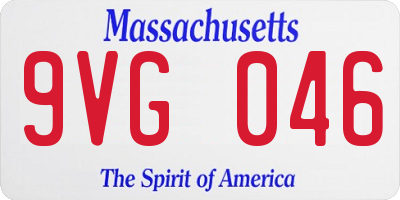 MA license plate 9VG046
