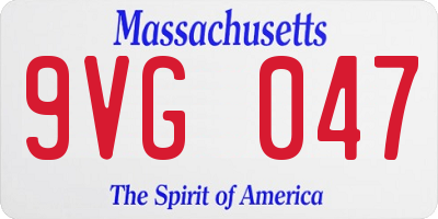 MA license plate 9VG047