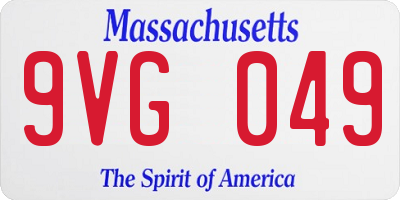 MA license plate 9VG049