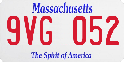MA license plate 9VG052