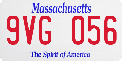 MA license plate 9VG056