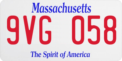 MA license plate 9VG058