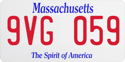MA license plate 9VG059