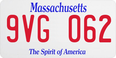 MA license plate 9VG062