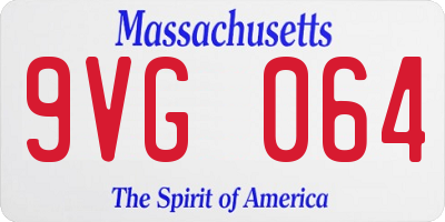 MA license plate 9VG064