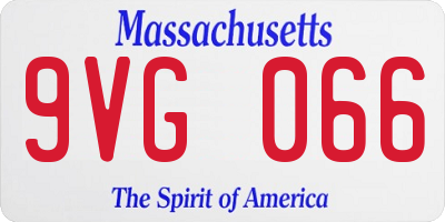 MA license plate 9VG066