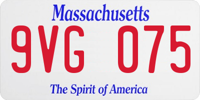 MA license plate 9VG075