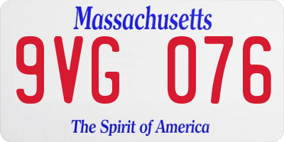 MA license plate 9VG076