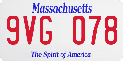 MA license plate 9VG078