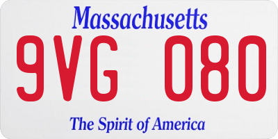 MA license plate 9VG080