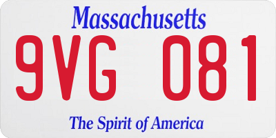 MA license plate 9VG081