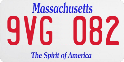 MA license plate 9VG082