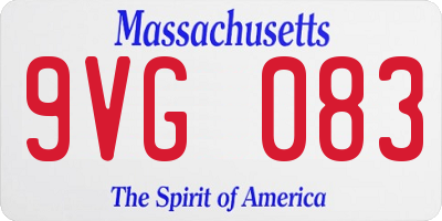 MA license plate 9VG083
