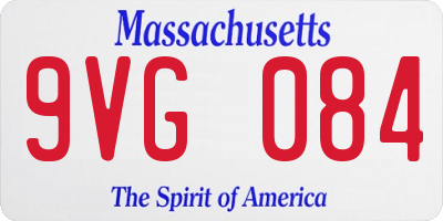 MA license plate 9VG084