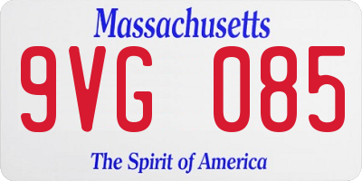 MA license plate 9VG085