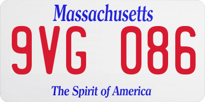 MA license plate 9VG086