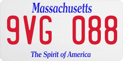 MA license plate 9VG088