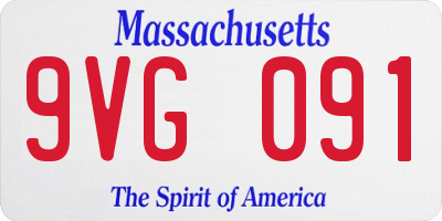 MA license plate 9VG091