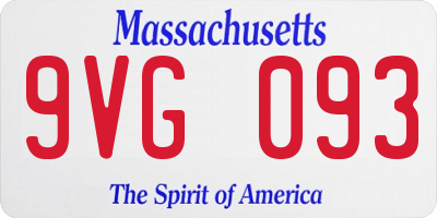 MA license plate 9VG093