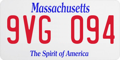 MA license plate 9VG094