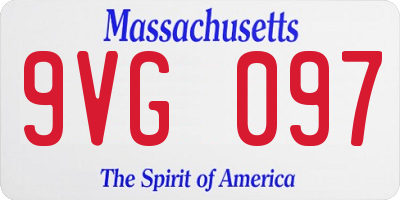 MA license plate 9VG097