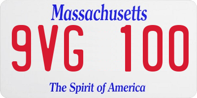 MA license plate 9VG100