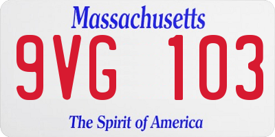 MA license plate 9VG103