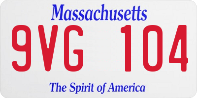 MA license plate 9VG104