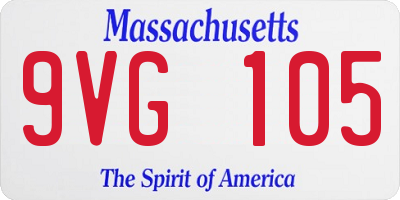 MA license plate 9VG105