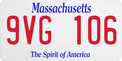 MA license plate 9VG106