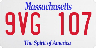 MA license plate 9VG107