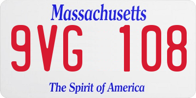 MA license plate 9VG108