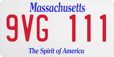 MA license plate 9VG111