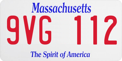 MA license plate 9VG112