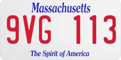 MA license plate 9VG113